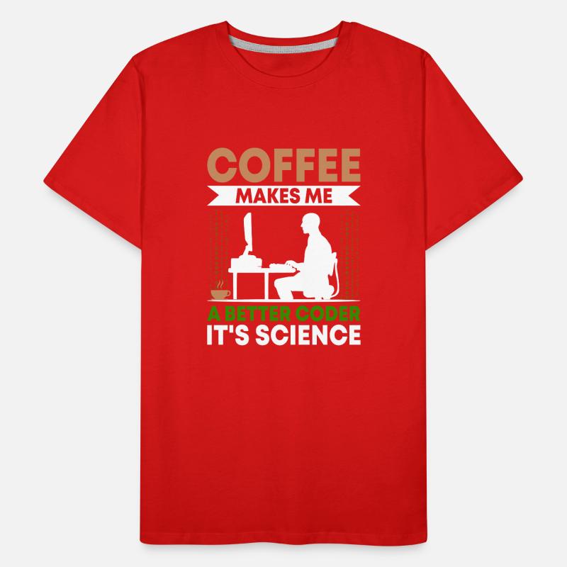 Kaffee-Codierung Programmierer Programmierer Entwickler Nerd Coff Männer Premium Bio T-Shirt