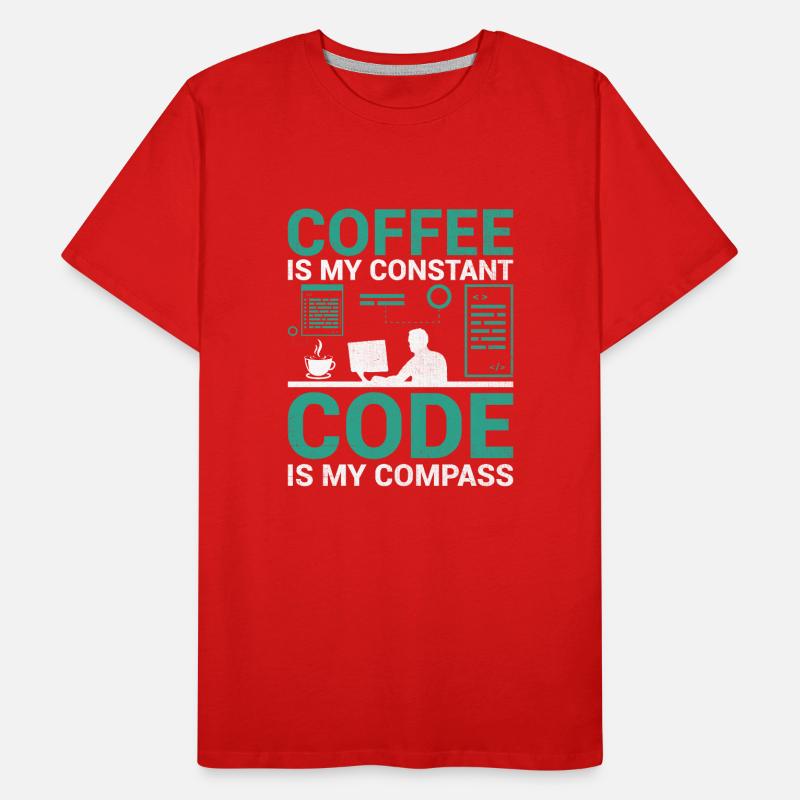 Kaffee-Codierung Programmierer Programmierer Entwickler Nerd Coff Männer Premium Bio T-Shirt
