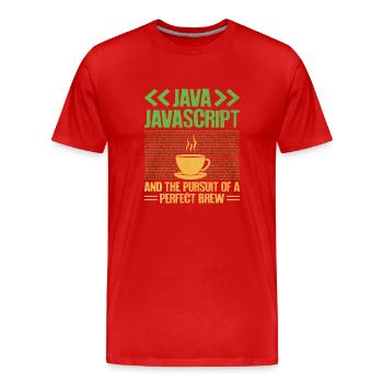 Coffee Coding Programmer Coder Developer Nerd Coff - Men's Premium Organic T-Shirt - red - Front - Damien (186cm)