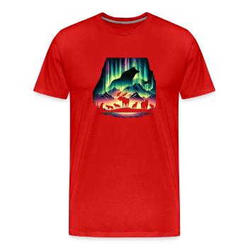 Polarlicht-aurora-verfolger Alaska Wilderness - Männer Premium Bio T-Shirt - Rot - Vorne - Damien (186cm)