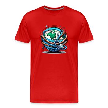 Analyste en piratage éthique Cybersécurité éthique - T-shirt bio Premium Homme - rouge - Devant - Damien (186cm)