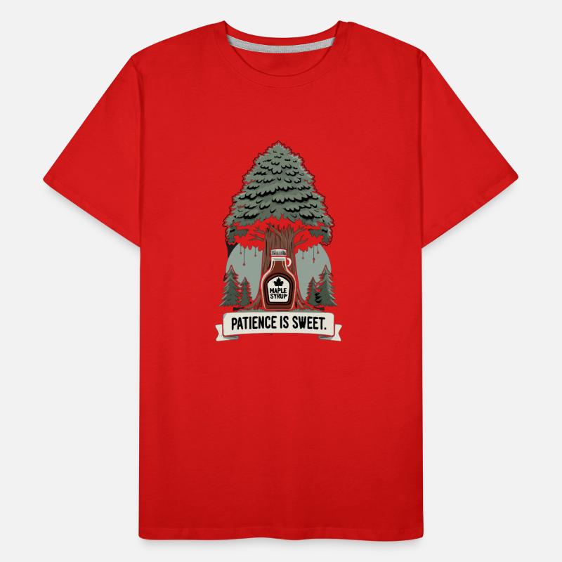 Maple Syrup Canada Tradition and Cones Men's Premium Organic T-Shirt