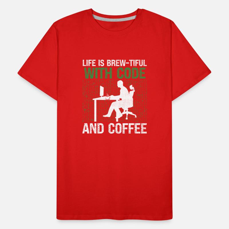 Kaffee-Codierung Programmierer Programmierer Entwickler Nerd Coff Männer Premium Bio T-Shirt