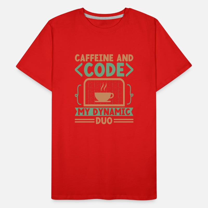 Café Codage Programmeur Codeur Développeur Nerd Coff T-shirt bio Premium Homme