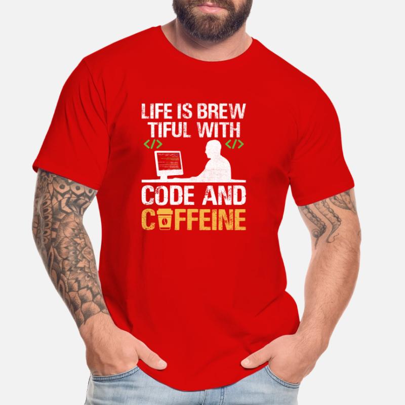 Coffee Coding Programmer Coder Developer Nerd Coff Men's Premium Organic T-Shirt