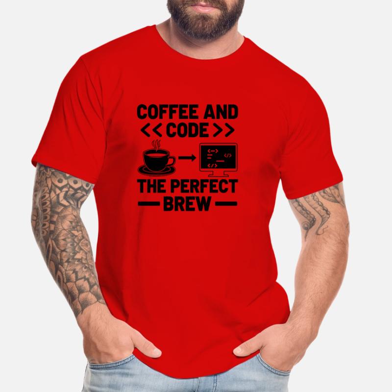 Café Codage Programmeur Codeur Développeur Nerd Coff T-shirt bio Premium Homme