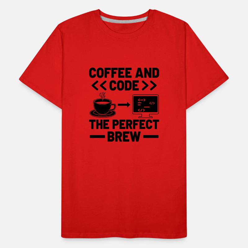 Café Codage Programmeur Codeur Développeur Nerd Coff T-shirt bio Premium Homme