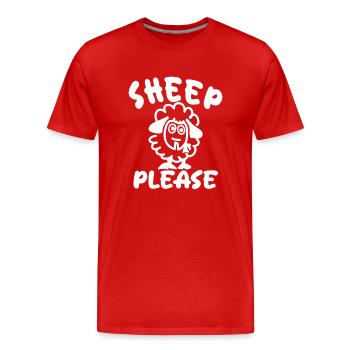 Sheep please - Men's Premium Organic T-Shirt - red - Front - Damien (186cm)