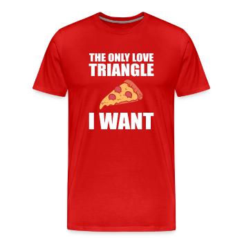 Lustiger Pizza -Liebhaber Pizzalieferdienst - Männer Premium Bio T-Shirt - Rot - Vorne - Damien (186cm)