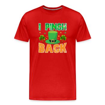 I Pinch Back St. Patrick's Day - Men's Premium Organic T-Shirt - red - Front - Damien (186cm)