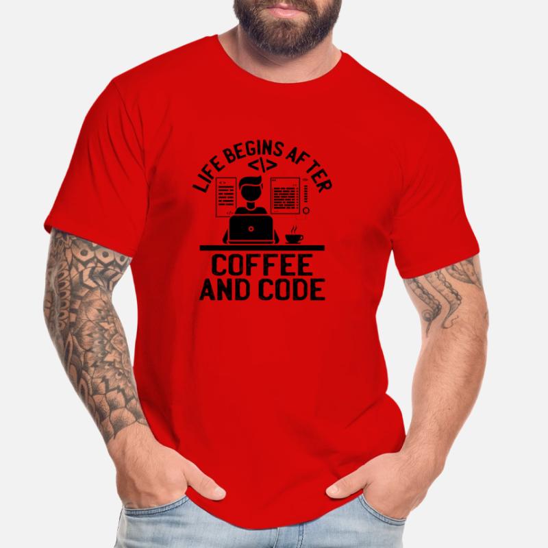 Coffee Coding Programmer Coder Developer Nerd Coff Men's Premium Organic T-Shirt
