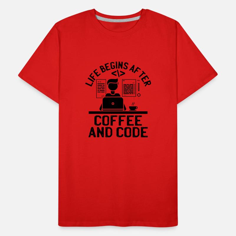 Coffee Coding Programmer Coder Developer Nerd Coff Men's Premium Organic T-Shirt