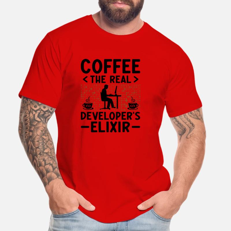 Coffee Coding Programmer Coder Developer Nerd Coff Men's Premium Organic T-Shirt