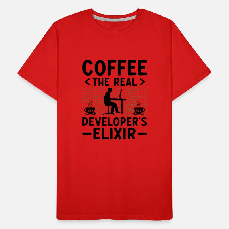 Coffee Coding Programmer Coder Developer Nerd Coff Men's Premium Organic T-Shirt
