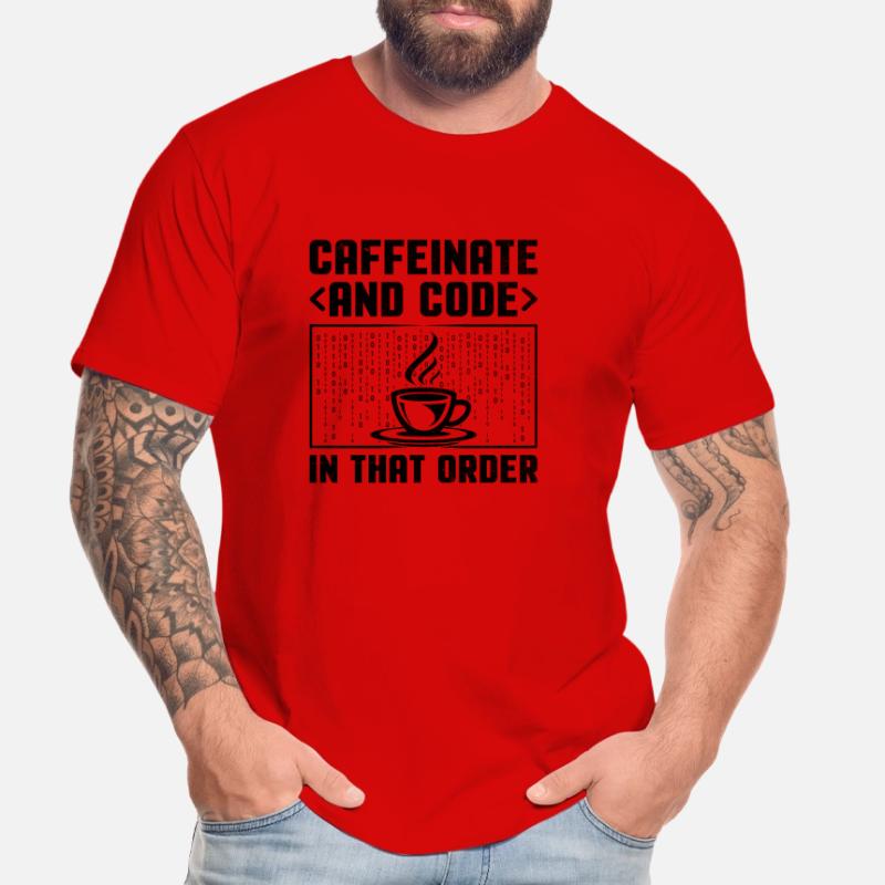 Café Codage Programmeur Codeur Développeur Nerd Coff T-shirt bio Premium Homme