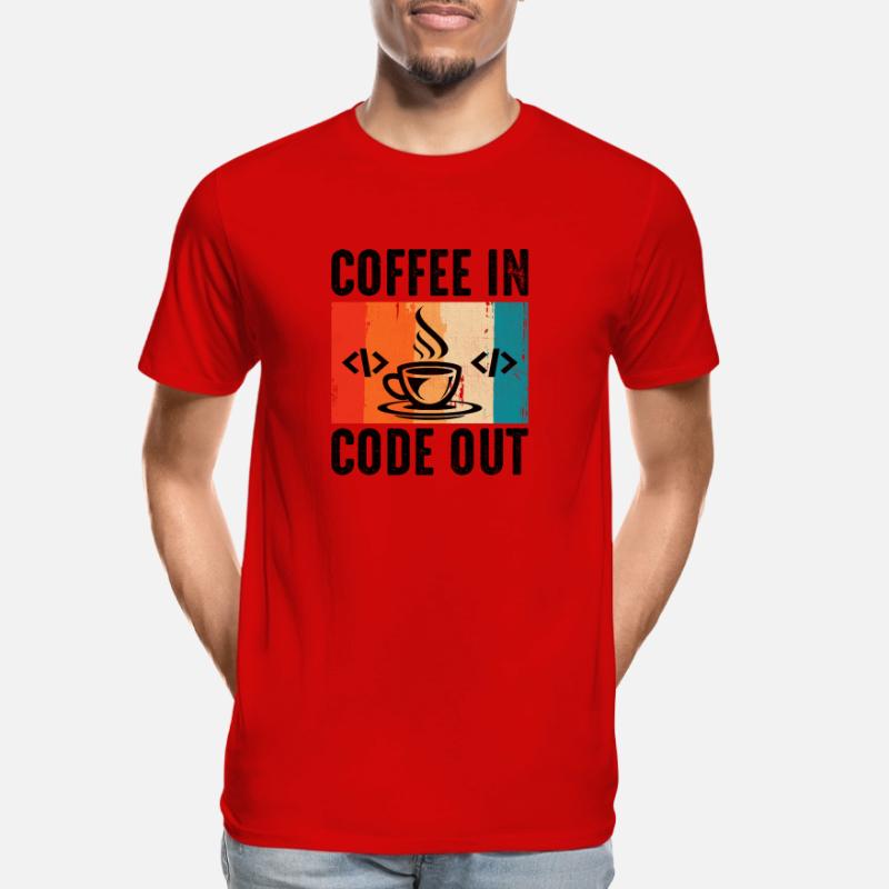 Coffee Coding Programmer Coder Developer Nerd Coff Men's Premium Organic T-Shirt