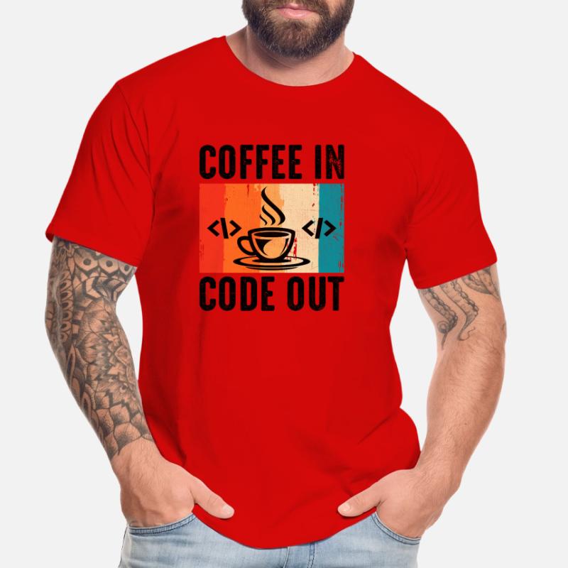 Café Codage Programmeur Codeur Développeur Nerd Coff T-shirt bio Premium Homme