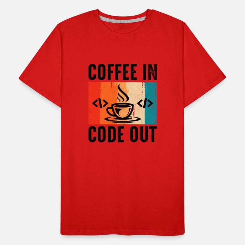 Coffee Coding Programmer Coder Developer Nerd Coff Men's Premium Organic T-Shirt