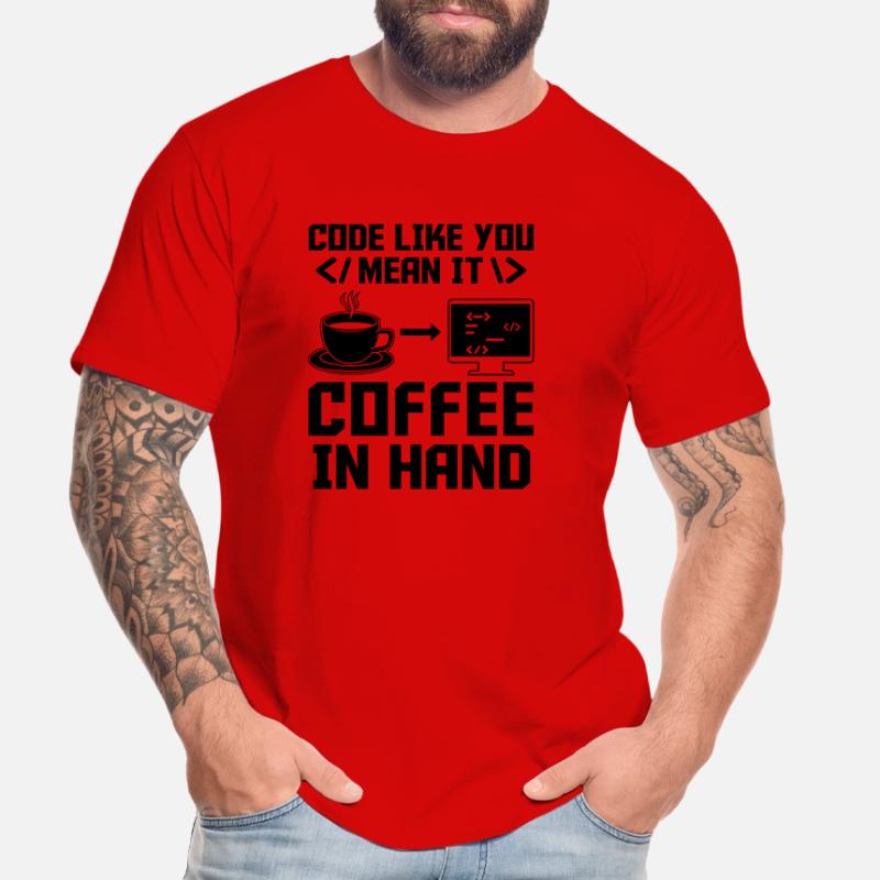 Kaffee-Codierung Programmierer Programmierer Entwickler Nerd Coff Männer Premium Bio T-Shirt