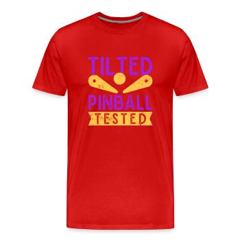 Tilted Pinball Tested Pinball Machine Arcade Game - Men's Premium Organic T-Shirt - red - Front - Damien (186cm)
