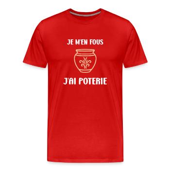 Poterie - T-shirt bio Premium Homme - rouge - Devant - Damien (186cm)