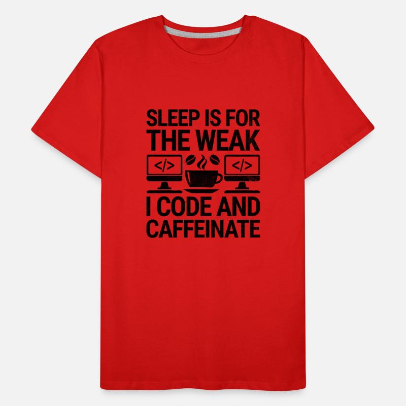 Café Codage Programmeur Codeur Développeur Nerd Coff T-shirt bio Premium Homme