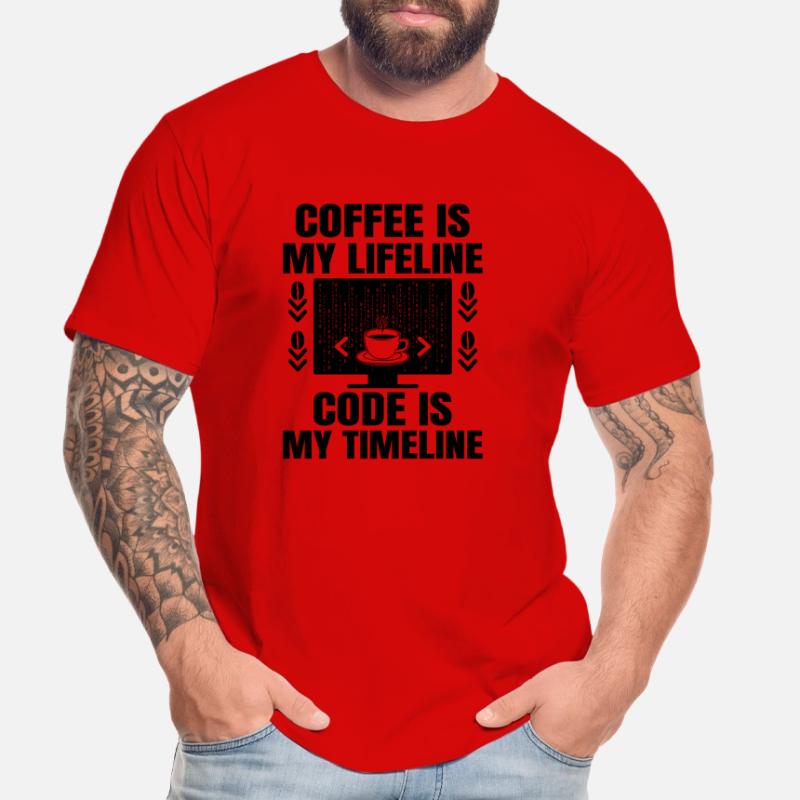 Café Codage Programmeur Codeur Développeur Nerd Coff T-shirt bio Premium Homme