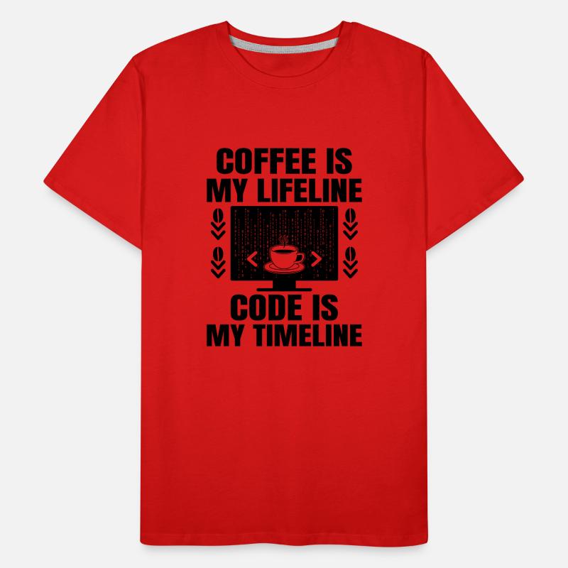 Café Codage Programmeur Codeur Développeur Nerd Coff T-shirt bio Premium Homme