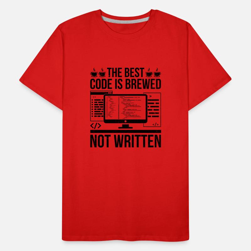 Café Codage Programmeur Codeur Développeur Nerd Coff T-shirt bio Premium Homme