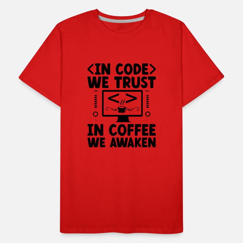 Café Codage Programmeur Codeur Développeur Nerd Coff T-shirt bio Premium Homme