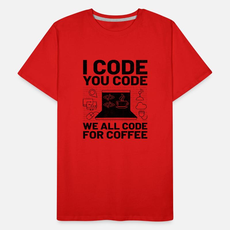 Café Codage Programmeur Codeur Développeur Nerd Coff T-shirt bio Premium Homme