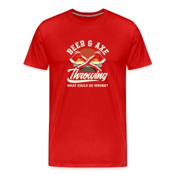 Hache Lancer Hache Lancer Bière Hache - T-shirt bio Premium Homme - rouge - Devant - Damien (186cm)