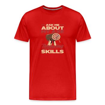 Axtwurf Axt Werfen Sportart Werfer - Männer Premium Bio T-Shirt - Rot - Vorne - Damien (186cm)