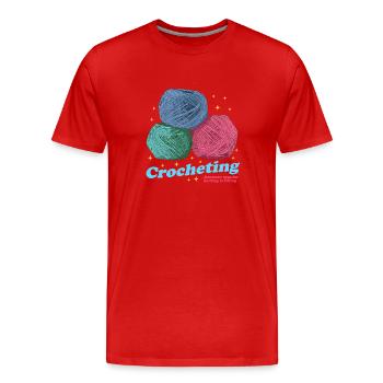 Crochet crochet crochet crochet cadeau - T-shirt bio Premium Homme - rouge - Devant - Damien (186cm)