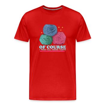 Crochet au Crochet | Crochet Crochet Cadeau - T-shirt bio Premium Homme - rouge - Devant - Damien (186cm)