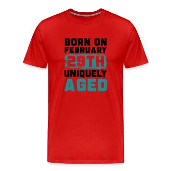 Happy Birthday Schaltjahr 29. Februar Schalttag - Männer Premium Bio T-Shirt - Rot - Vorne - Damien (186cm)