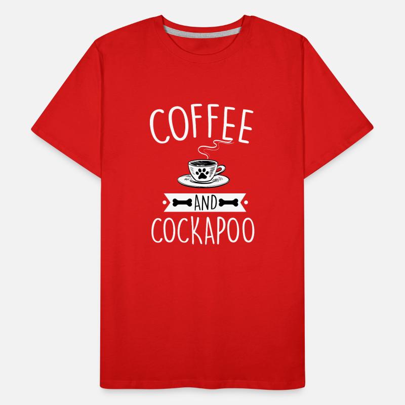 Cockapoo Et Café Cockerpoo Maman Papa Amant T-shirt bio Premium Homme