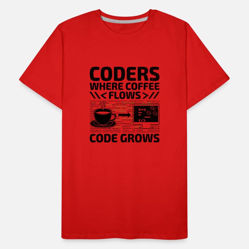 Café Codage Programmeur Codeur Développeur Nerd Coff T-shirt bio Premium Homme