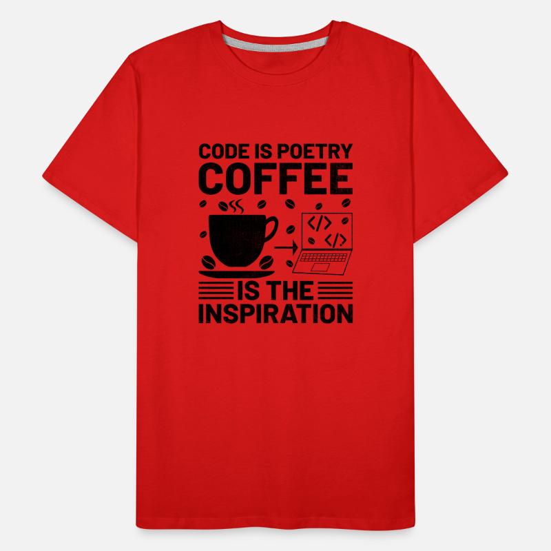 Café Codage Programmeur Codeur Développeur Nerd Coff T-shirt bio Premium Homme