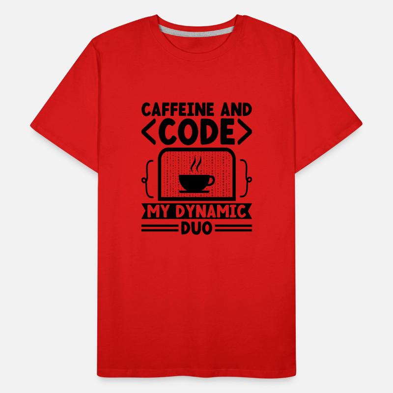 Café Codage Programmeur Codeur Développeur Nerd Coff T-shirt bio Premium Homme
