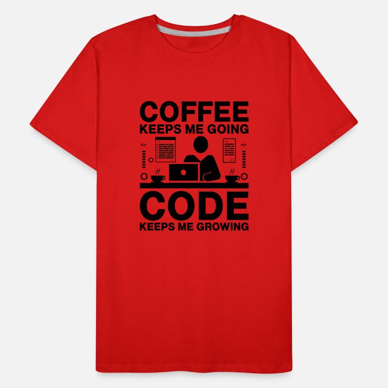 Café Codage Programmeur Codeur Développeur Nerd Coff T-shirt bio Premium Homme