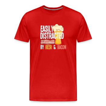 Bacon Bacon Beer - Men's Premium Organic T-Shirt - red - Front - Damien (186cm)