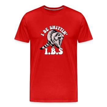 Sensibilisation au SCI raton laveur Je suis une blague sur les toilettes de Shittin - T-shirt bio Premium Homme - rouge - Devant - Damien (186cm)