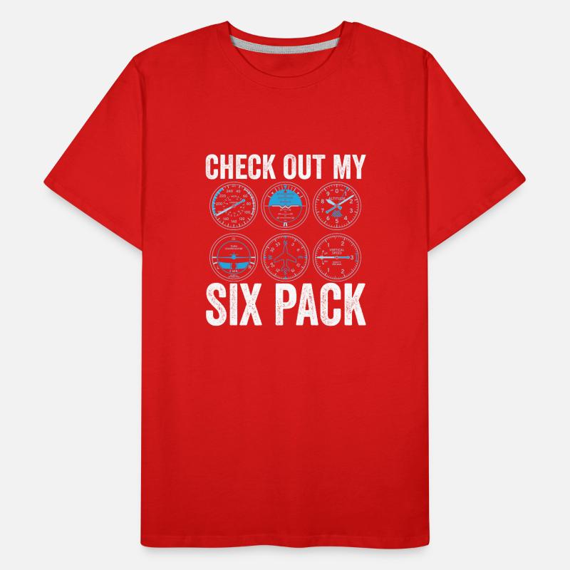 Funny Pilot Six Pack Aviation Flight Simulation Männer Premium Bio T-Shirt