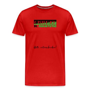 31 Birthday Gift Women's Decoration Men's Guestbook - Men's Premium Organic T-Shirt - red - Front - Damien (186cm)