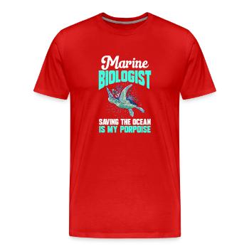 Marine Biology Ocean Marine Biologist - Men's Premium Organic T-Shirt - red - Front - Damien (186cm)