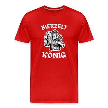 Bayern Bierzelt König Prost Lustige Sprüche - Männer Premium Bio T-Shirt - Rot - Vorne - Damien (186cm)