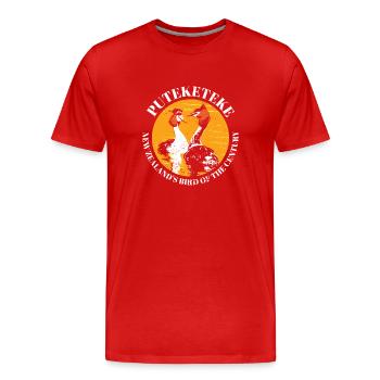 Puteketeke L’oiseau du siècle de Nouvelle-Zélande - T-shirt bio Premium Homme - rouge - Devant - Damien (186cm)