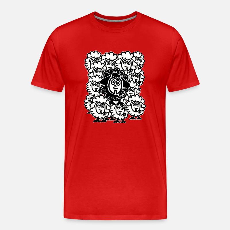 Viele Schafe - Männer Premium Bio T-Shirt - Rot