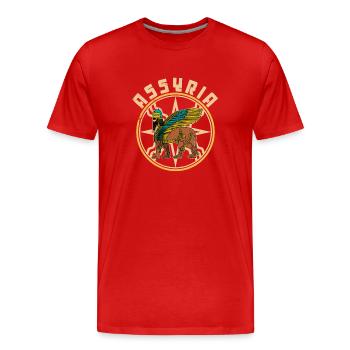 Lamassu, Iraq, Assyria, Sumer, Mythology, Antique - Men's Premium Organic T-Shirt - red - Front - Damien (186cm)